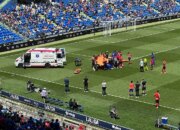 Getafe: David Soria, evacuated by ambulance after a strong blow with Larin