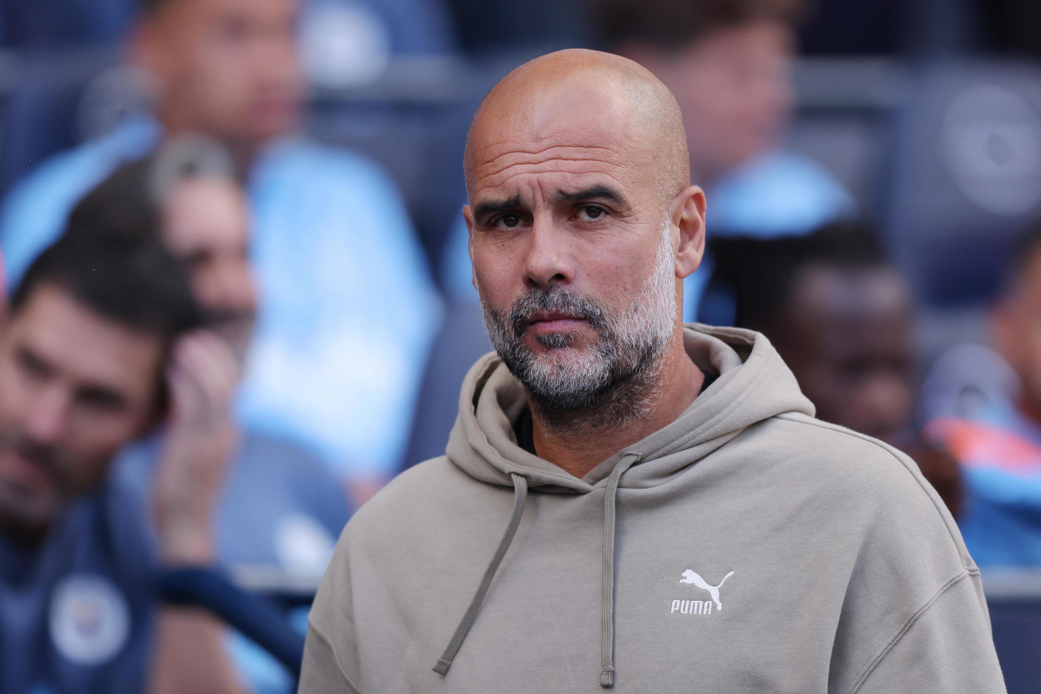 Pep Guardiola during a match with Manchester City