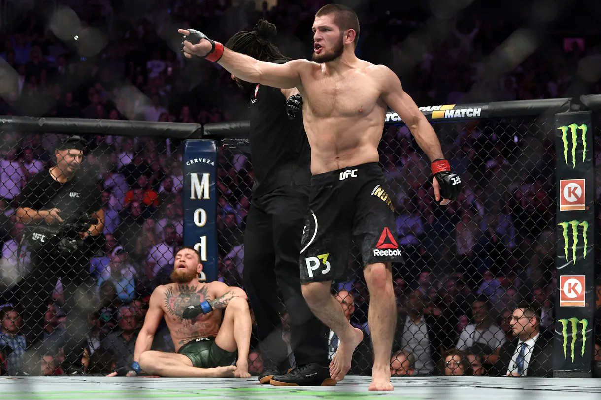 Khabib, by winning.