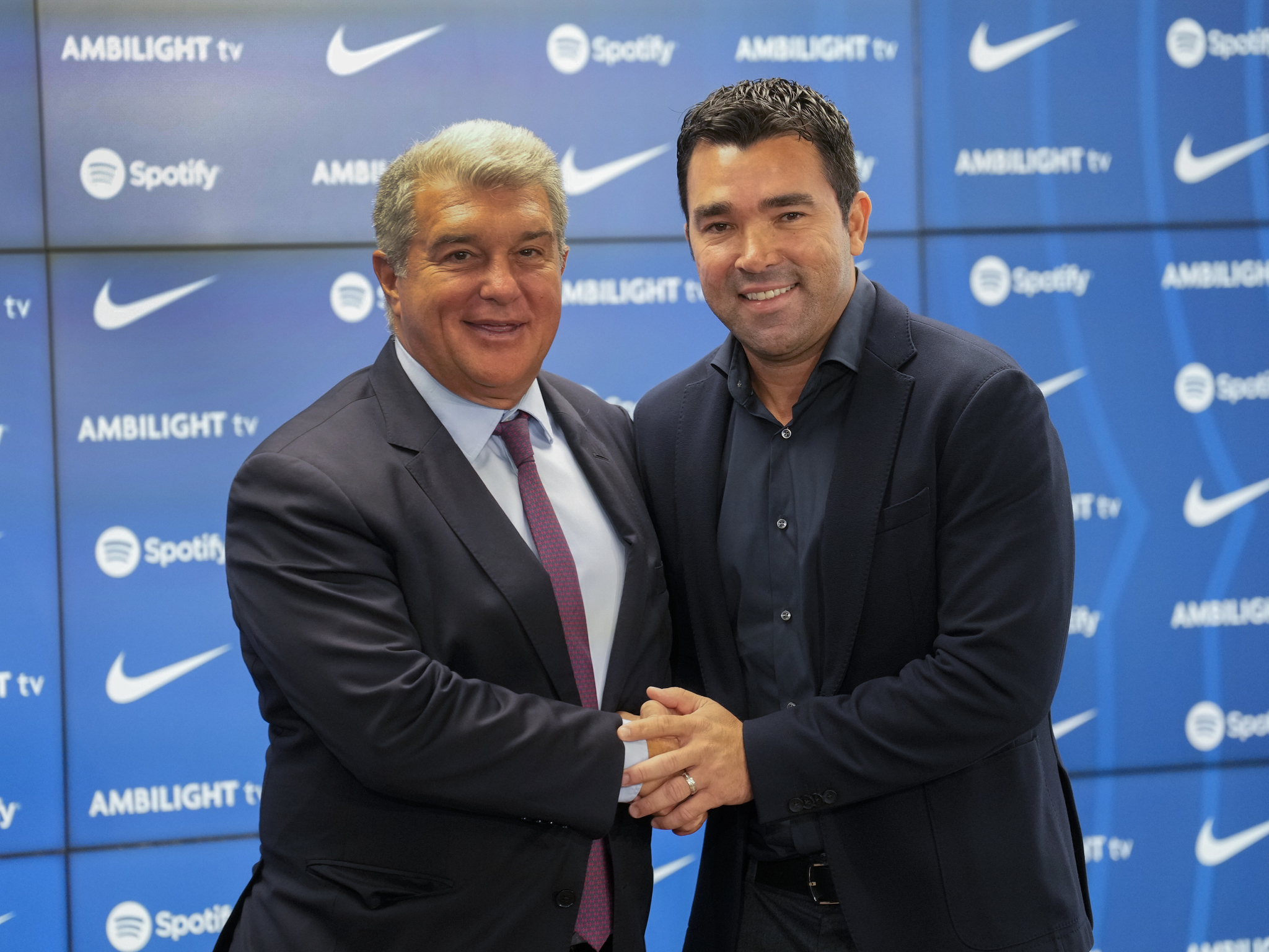 Joan Laporta and Deco.