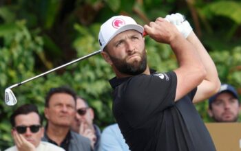 Jon Rahm reacts on time at Sotogrande