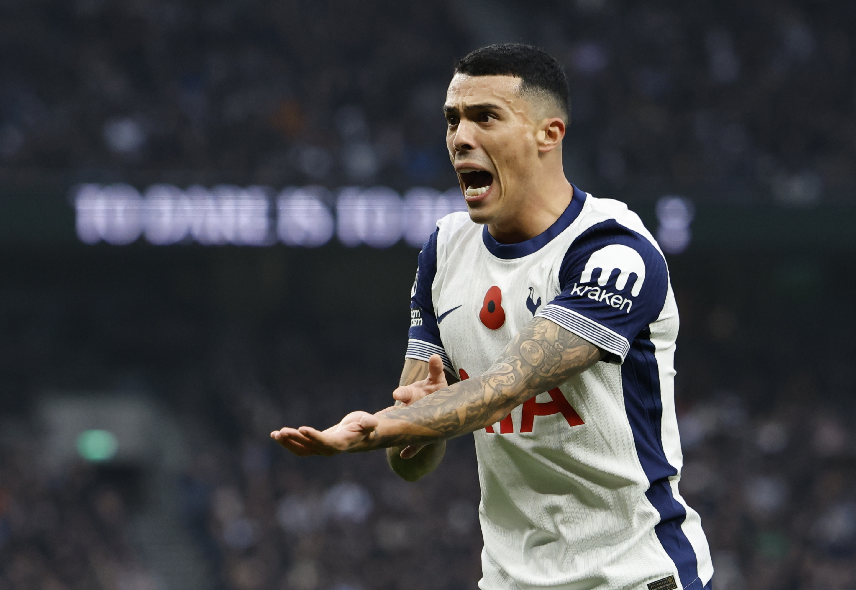 Pedro Boro during a match for Tottenham in the Premier League