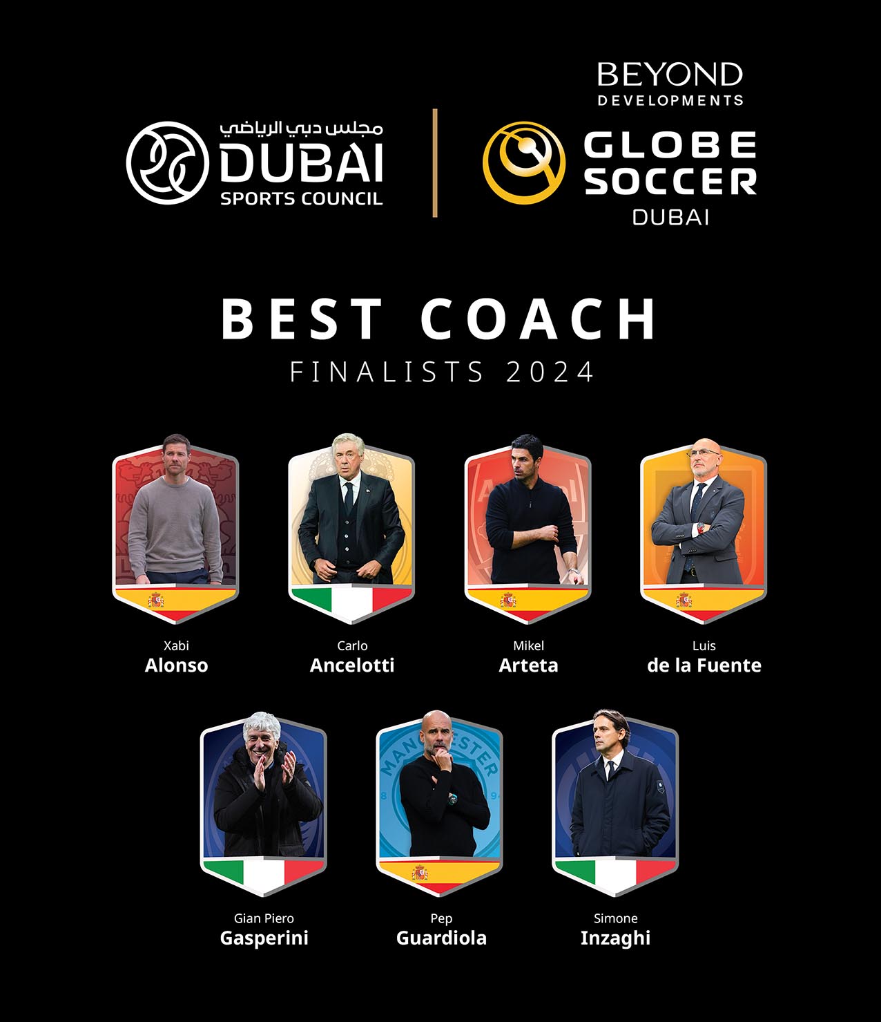 The 7 finalists in the best coach category