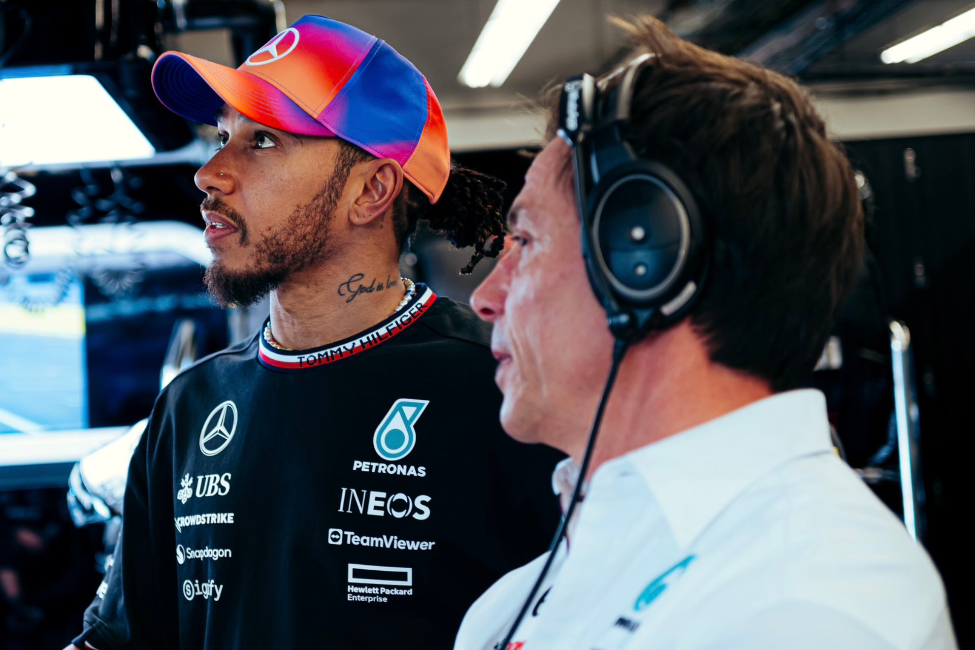 Lewis Hamilton and Toto Wolff in Austin