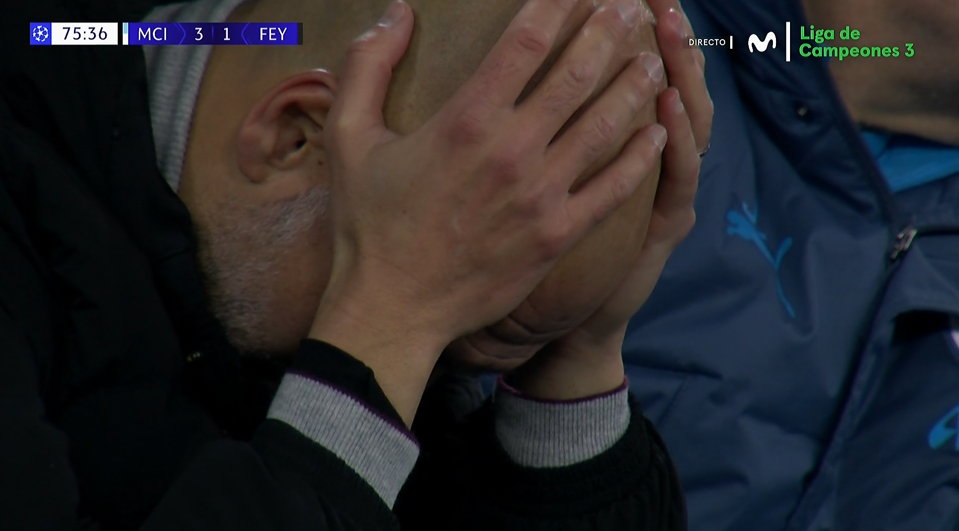 Guardiola during the match against Feyenoord.