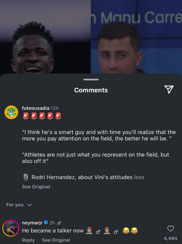 Neymar comes out in defense of Vinny and attacks Rhodri.