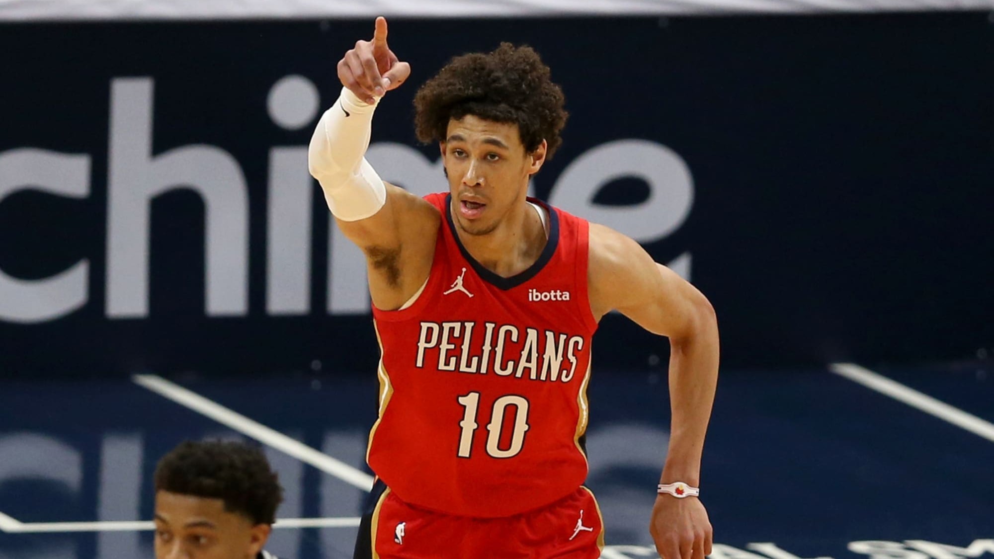 Jackson Hayes, at a game with the Pelicans.