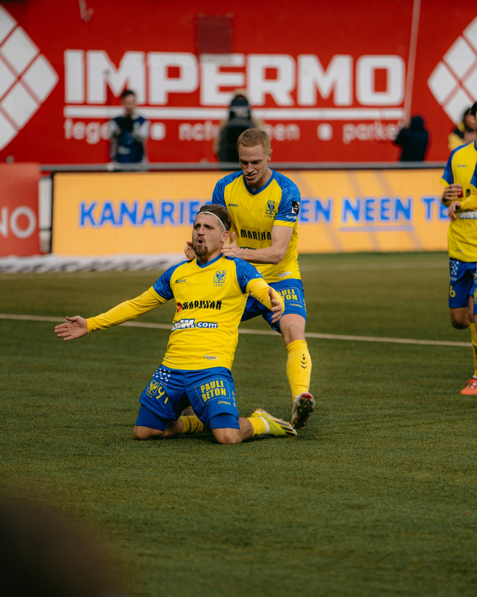 Adriano Bertaccini celebrates one of his goals.